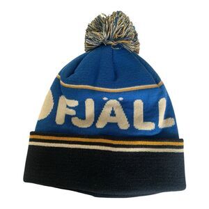 Fjällräven Alpine Blue Dark Navy Pom Beanie - Unisex, Winter Trendy Style